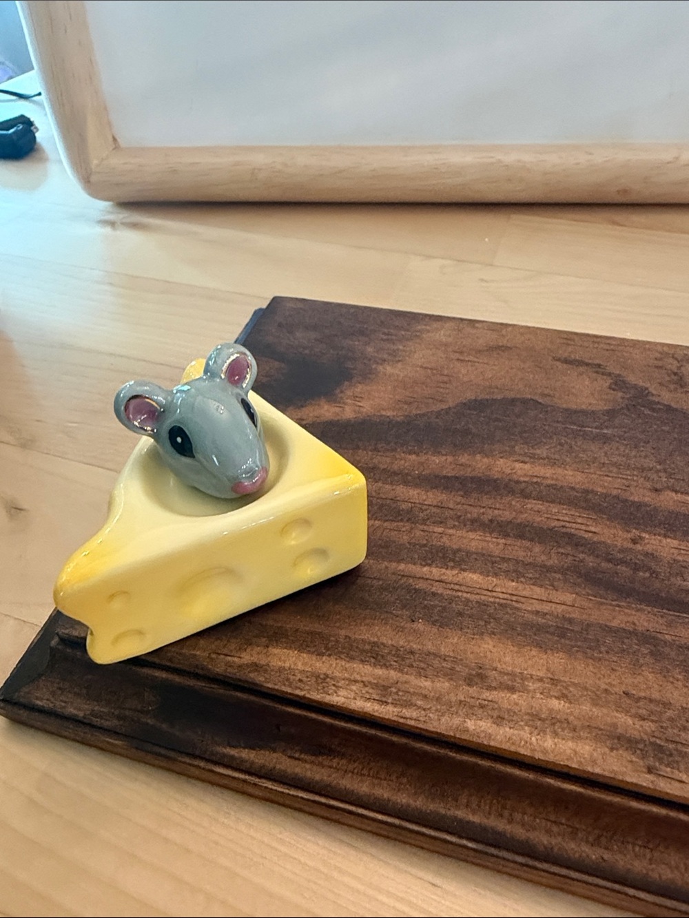Nora Fleming Yellow Cheese with Gray Mouse mini